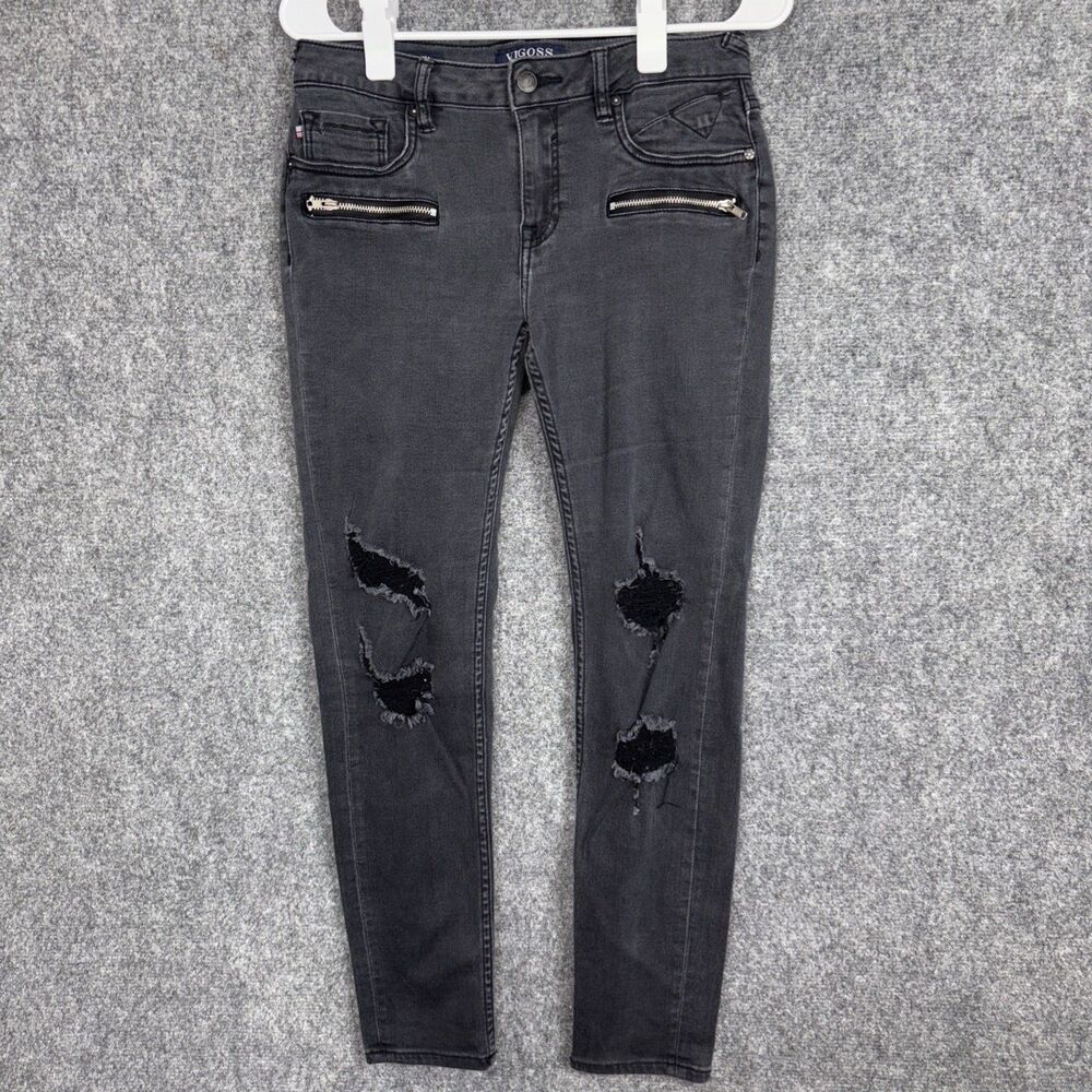 Vigoss The chelsea Jeans Womens Size 29 Black skinny Distressed
